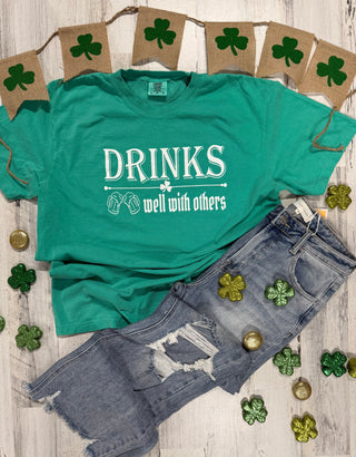 Drinks well with others Graphic tee-Holiday-It's Personal Boutique LLC