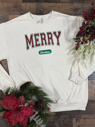 Merry Christmas Crewneck Sweatshirt-Holiday-It's Personal Boutique LLC