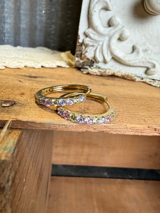 Multicolored Stone Hoops