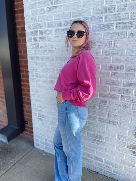 Hot pink crewneck