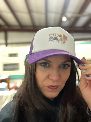 Take It Easy patch trucker hat-Hats-It&#x27;s Personal Boutique LLC