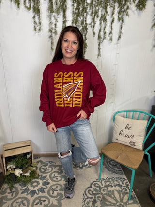 Indians Arrowhead Crewneck Maroon