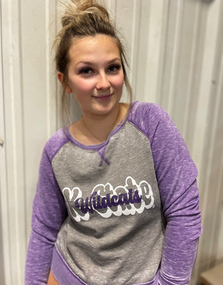 K-State Grey and Purple Crewneck-K-State-It&#x27;s Personal Boutique LLC