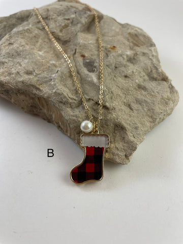 Stocking Christmas Necklace