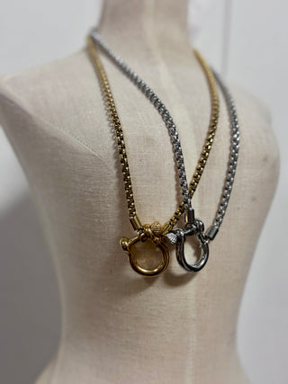 Horseshoe Buckle Charm Necklace