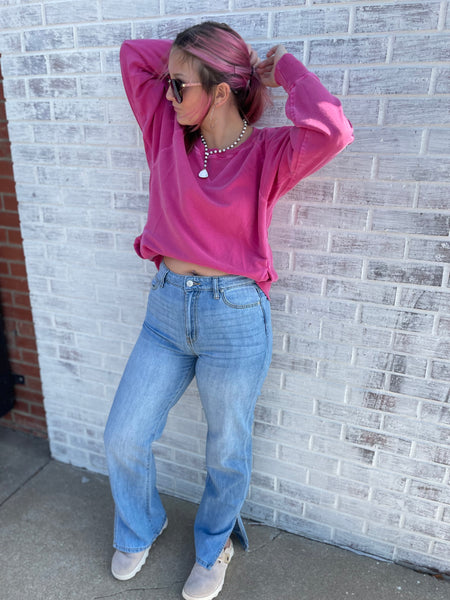 Hot pink crewneck