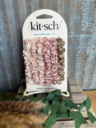 Kitsch Petite Satin Scrunchies (6 pc)