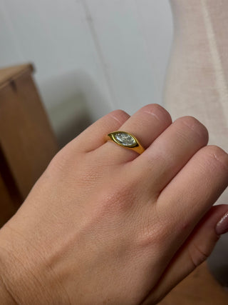 Golden Horse Eye Statement Ring