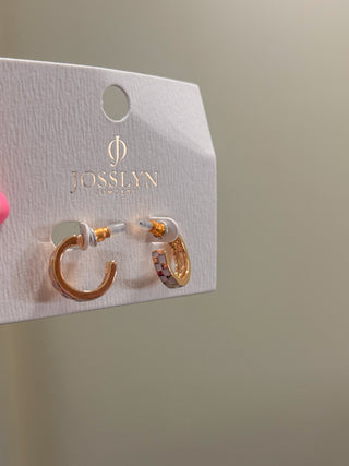 Checkered Luxe Hoops