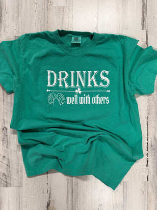 Drinks well with others Graphic tee-Holiday-It&#x27;s Personal Boutique LLC