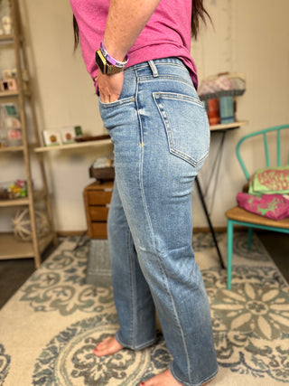 Hidden Straight Leg Jeans-Bottoms-It&#x27;s Personal Boutique LLC