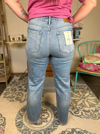 Hidden Straight Leg Jeans-Bottoms-It&#x27;s Personal Boutique LLC