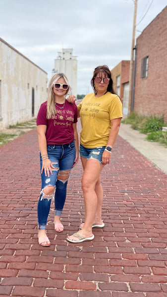 Maroon Kansas Sunflower Graphic Tee