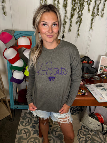K-State Embroidered Crewneck