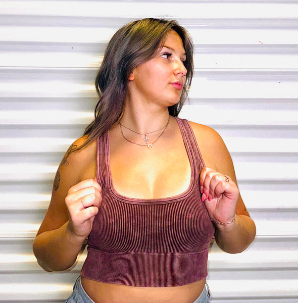 Ribbed square neck bralette