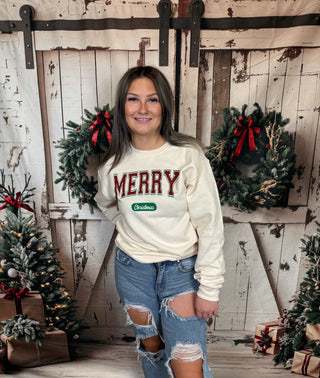 Merry Christmas Crewneck Sweatshirt-Holiday-It&#x27;s Personal Boutique LLC