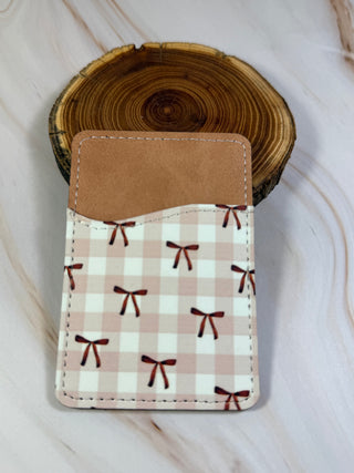Card Holders-All the Things-Bow checkered-It&#x27;s Personal Boutique LLC