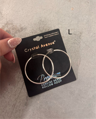 Earrings $10-Jewelry-Silver simple hoops-It&#x27;s Personal Boutique LLC