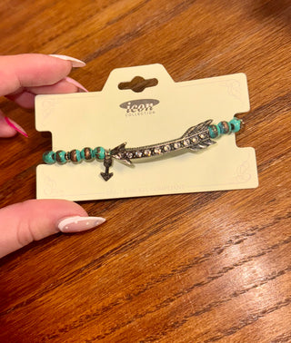 Bracelets $12-Jewelry-Rhinestone teal beaded-It&#x27;s Personal Boutique LLC