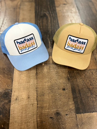 Badass Mama patch trucker hat-Hats-It&#x27;s Personal Boutique LLC