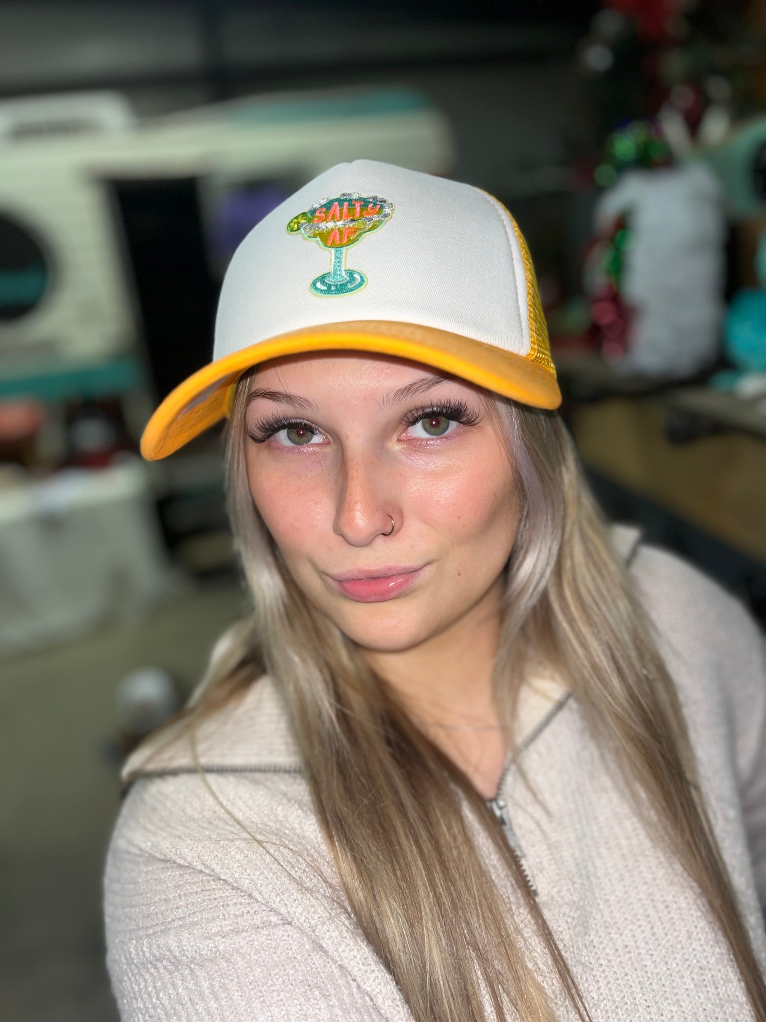 Salty Af patch trucker hat