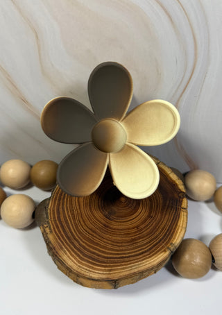 Flower claw clips-Accessories-Ivory/brown ombre-It&#x27;s Personal Boutique LLC