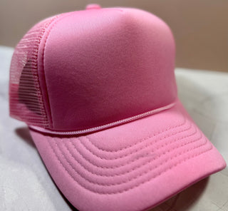 Trucker Hats (custom)-Hats-Baby pink-It&#x27;s Personal Boutique LLC