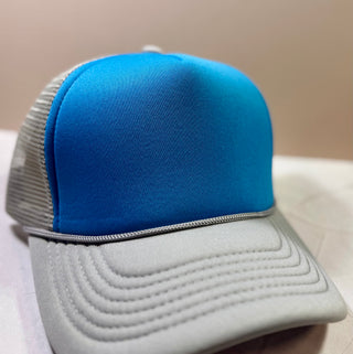 Trucker Hats (custom)-Hats-Blue/Lt grey-It&#x27;s Personal Boutique LLC