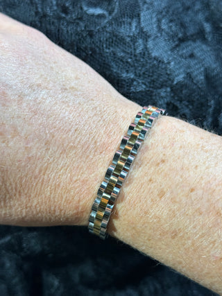 Bracelets $16-Jewelry-Gold & silver classic band-It&#x27;s Personal Boutique LLC