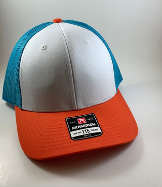 Richardson hats (custom)-Hats-White/Blue Hawaiian/Orange-It&#x27;s Personal Boutique LLC