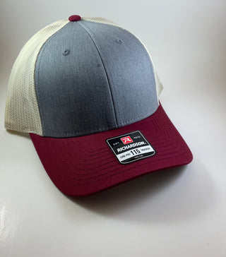 Richardson hats (custom)-Hats-Grey/Birch/Cardinal-It&#x27;s Personal Boutique LLC