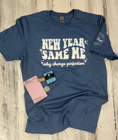 New Year Same Me tee