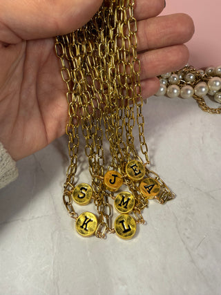 Golden Initial Necklaces-Jewelry-It&#x27;s Personal Boutique LLC