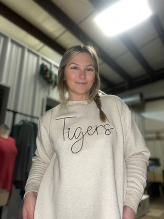 Tigers Embroidered Crewneck-FHSU-It&#x27;s Personal Boutique LLC