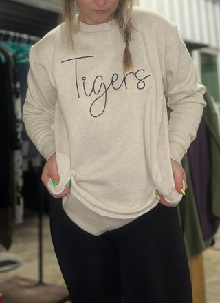 Tigers Embroidered Crewneck-FHSU-It&#x27;s Personal Boutique LLC