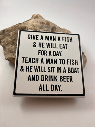 Funny Coasters-All the Things-Give a man a fish-It&#x27;s Personal Boutique LLC