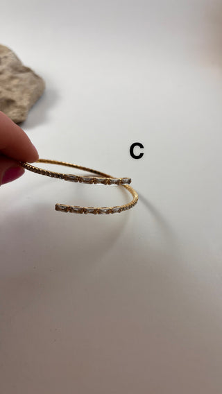 Bracelets $16-Jewelry-Gold rhinestone double bands-It&#x27;s Personal Boutique LLC