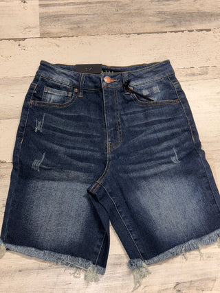 Risen Dark Wash Denim Shorts-Bottoms-It&#x27;s Personal Boutique LLC