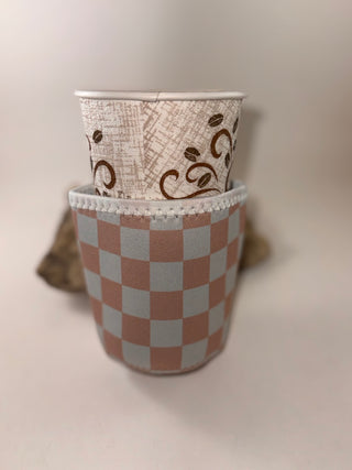 Coffee Sleeve-Accessories-Pink Checkered-It&#x27;s Personal Boutique LLC