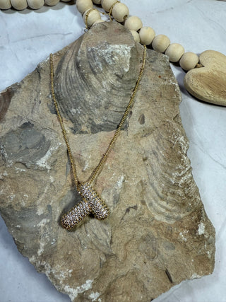 Gold Bubble Initial Necklace-Jewlery-T-It&#x27;s Personal Boutique LLC