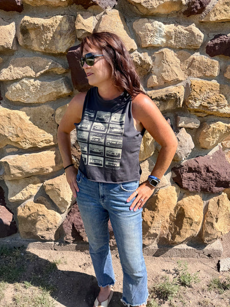 Cassette Tape Graphic Muscle Tank