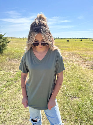 V-Neck soft touched tee-Short sleeve-It&#x27;s Personal Boutique LLC