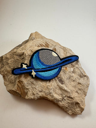 Space patches-Hats-Grey and blue planet-It&#x27;s Personal Boutique LLC