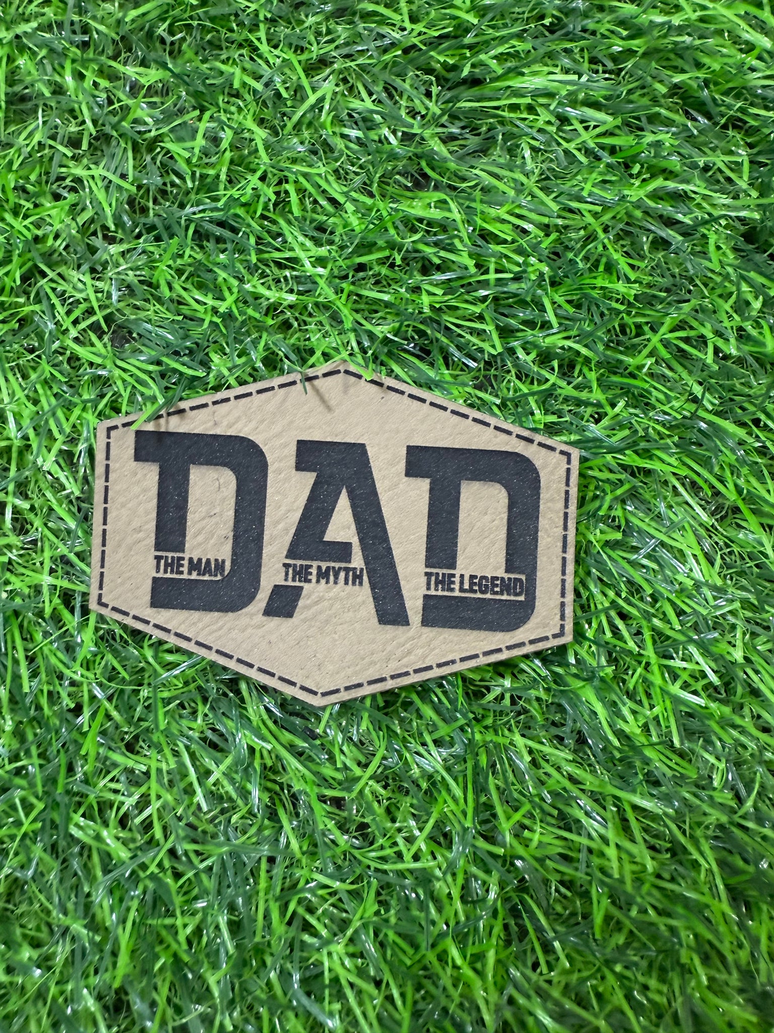 DAD Leather Patch-Hats-Light Brown-It&#x27;s Personal Boutique LLC