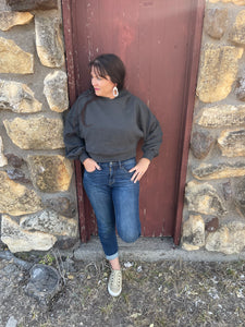 Ash Grey Cropped Hoodie