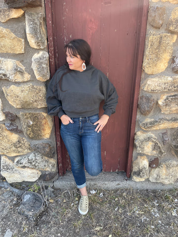 Ash Grey Cropped Hoodie