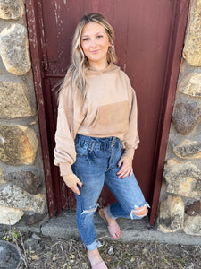 Camel Cropped Hoodie