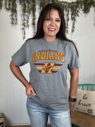 Hays High Grey Indians Tee