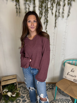 Plum Haven Waffle Knit