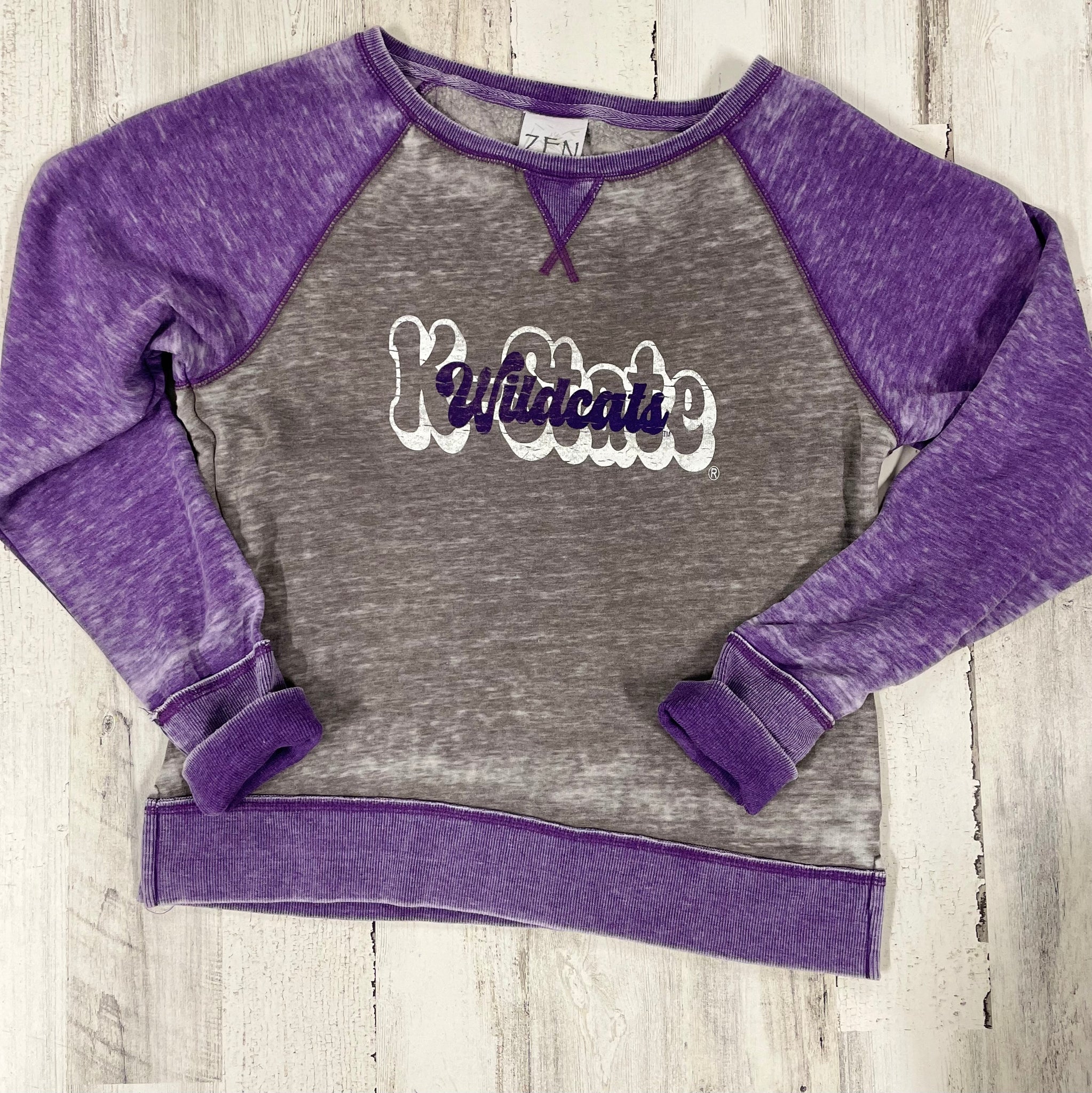 K-State Grey and Purple Crewneck